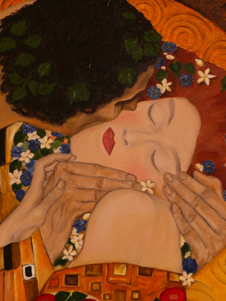 Pocaunek - reprodukcja Klimt